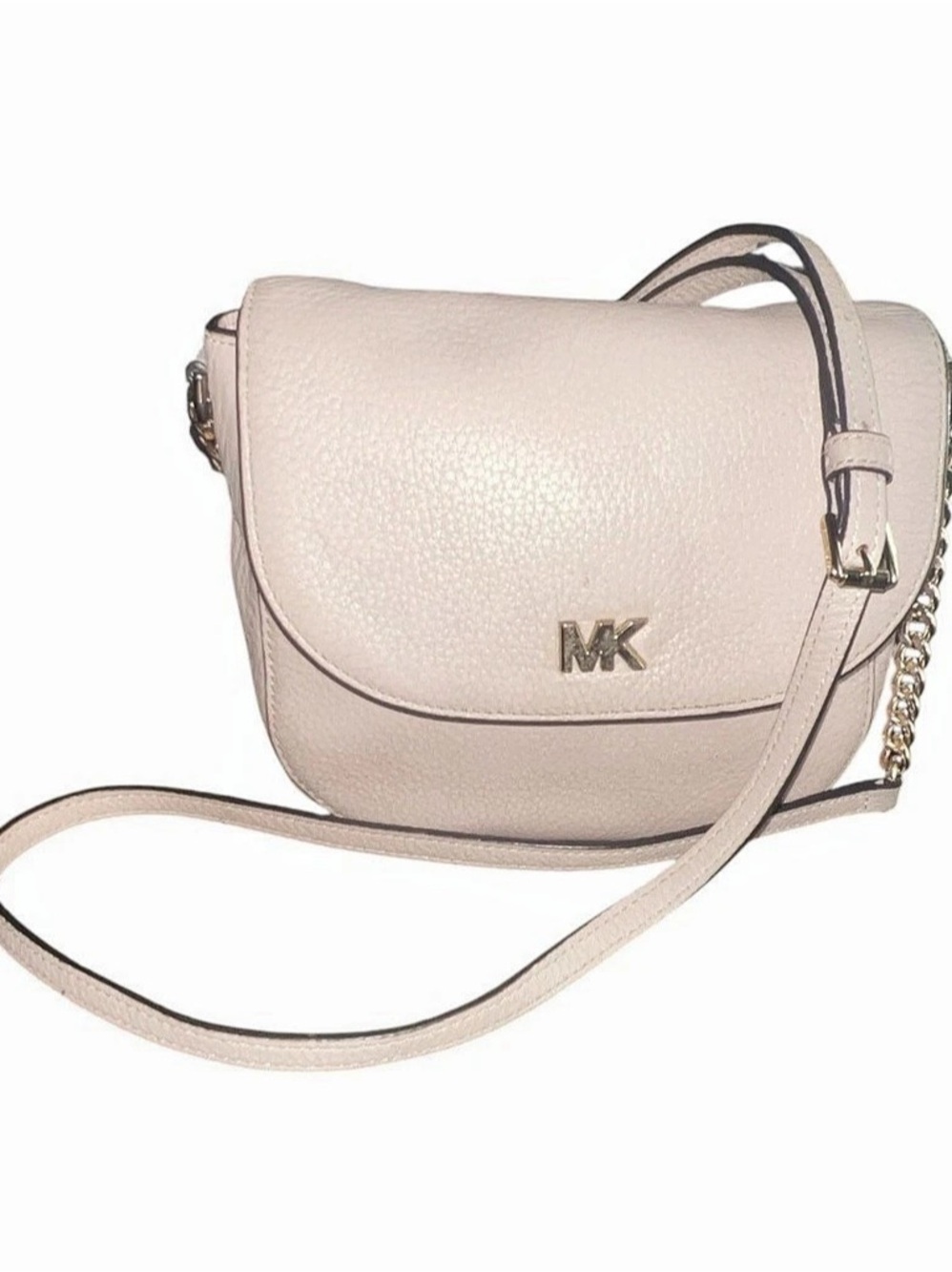 Michael Kors Pebbled Leather Half Dome Crossbody Bag - Soft Pink